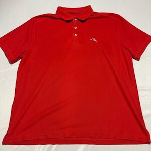 Tommy Bahama XL Red Islandzone Supima Trim Fit American Flag Polo Shirt Mens